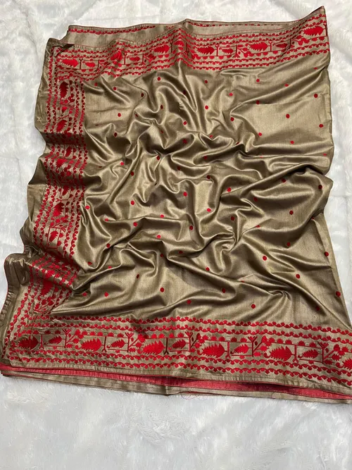 Pure Tussar Munga Silk Saree with Natural Texture & Elegant Lustre